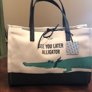 Kate Spade “See You Later Alligator” Canvas Tote